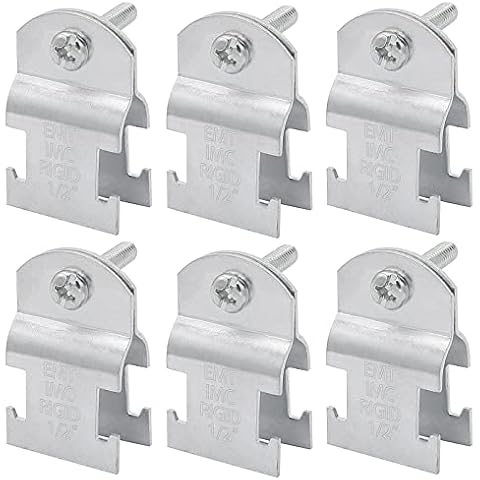 Fuzbaxy 1/2" EMT Strut Clamps Steel for Rigid Conduit and Pipe-6pack Cover