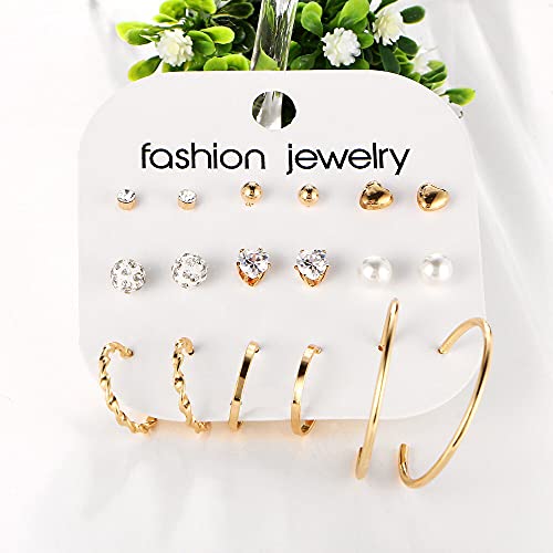 Image of Shining Diva Fashion Stylish Combo Design 6 Pairs Metal Earrings for Women and Girls (F12787er)