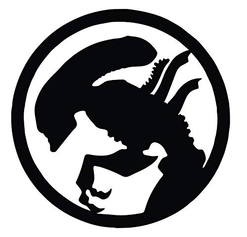Sticker alien Out of This World CCI noir pour customiser un ordinateur