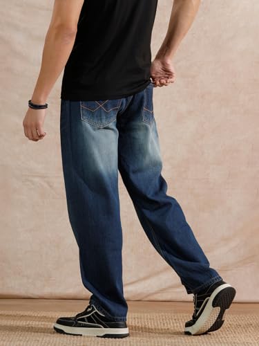 Image of WROGN Men's Loose Fit Jeans | Mid Rise | Jeans for Man