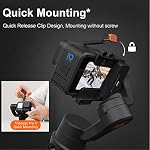 Hohem iSteady Pro 4 Action Cam Gimbal Stabilizer Compatible pour Gopro Hero 13 12 11 10 9 8 7 6 5 4 3 Action &Osmo 3 Insta360 ONE R, Cam sport, Clip de sortie rapide, IPX4 Proof Splash, contrôle sans fil