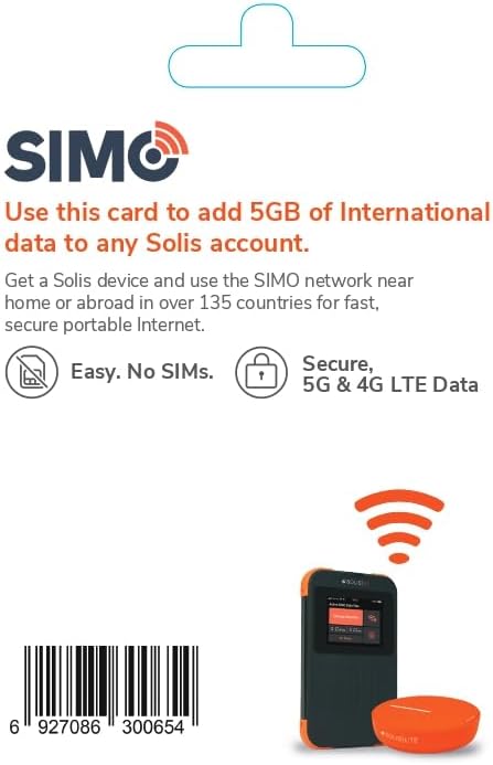 Miniatura 2 de Solis Global Pay-Per-GB Card 5GB Tarjeta de pago