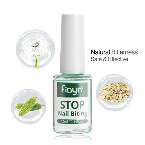 Fidyn No Bite Nail Polish, Nail Biting Treatment With Bitter Polish To Help Adults To Quit Nail Biting For Life And Also Help Stop Thumb Sucking For Kids - 10 Ml/0.34 Fl. Oz #TOP1