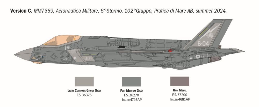 Italeri 2836 F-35 A Lightning II, scala 1:48, Plastic Model Kit/Modello in plastica da montare