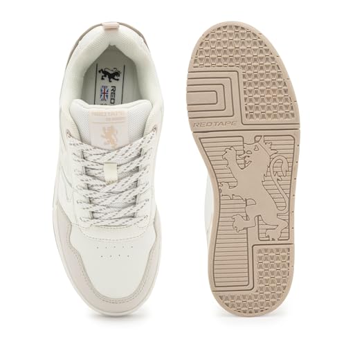 Image of Red Tape Casual Sneaker Shoes for Women | Classic Rounded Front & Cushioned Impact White /Pink