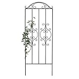 Plow & Hearth Montebello Iron Metal Tall Scroll Outdoor Garden Lattice for Climbing Plants, Garden Stake for Flower Vines, 32' x 108', Burnished Bronze Finish
