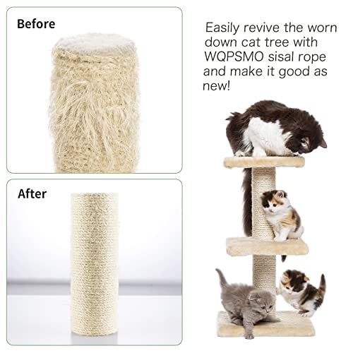 Natural Sisal Rope 164Ft Heavy Duty Twine For Cat Scratching Post,Cat Scratcher Replacement,Cat Tree,Scratching Pad,Diy,Crafts,Gardening,Hammock,Home Decorating #TOP1