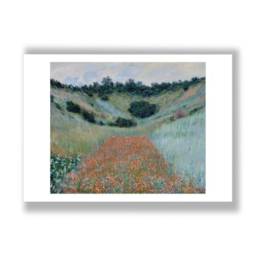 Cuadro impresionista de un campo de amapolas de Monet para decorar un salón elegante