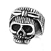 Banemi Herren Ringe Vintage, Herren Ring Personalisiert Silber Schwarz Schädel Mit Schleife Edelstahl Partnerringe Freundgeschenk Größe 57 (18.1)