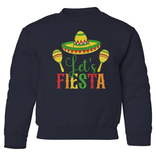 Lets Fiesta Sombrero & Rattle - Cinco De Mayo Party Youth Crewneck Sweatshirt