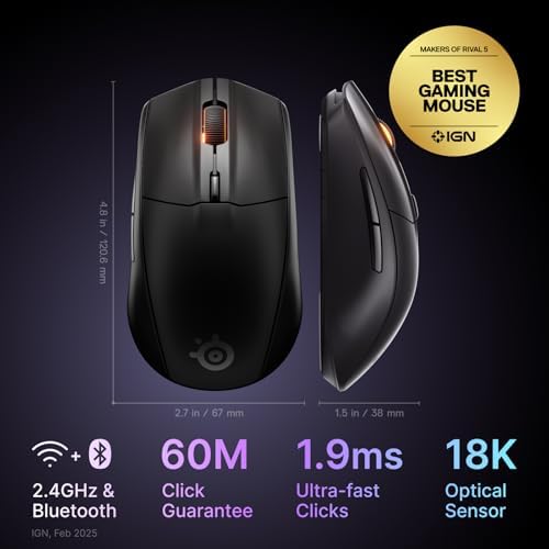 SteelSeries Rival 3 Wireless Gen 2 Oyuncu Faresi – Siyah - Görsel 3