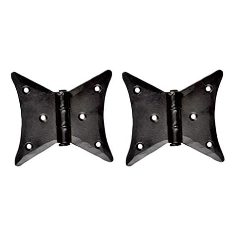 Adonai Hardware "Azur" Iron Hand Forged Butterfly Cabinet Hinge (Black Powder Coated) Cover