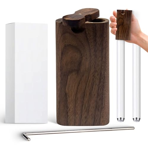 BDDUBHE Two Metal Tubes, Natural Wooden Decorative Keepsake Box - Multi-Use Storage for Crafts, One...