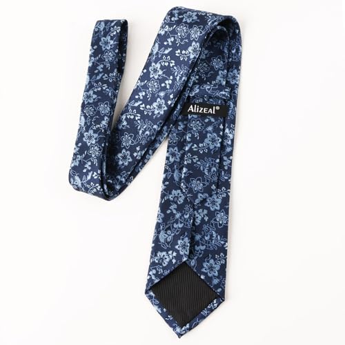 Image of Alizeal Mens 3.15inches Leaf Flower Pattern Tie Set