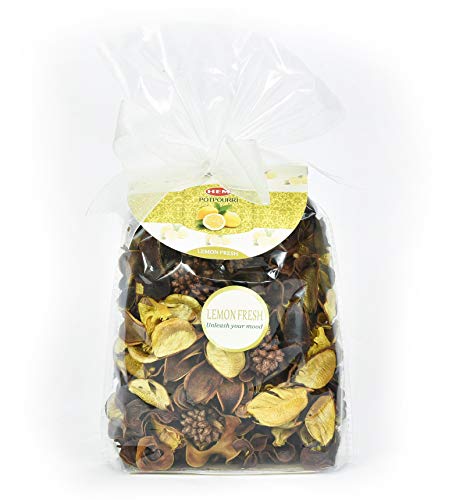 Image of HEM Lemon Fresh Potpourri | Natural Citrus Aroma for Home Decor & Room Freshener | Perfect for Mood Uplift, Relaxation & a Refreshing Ambiance | Long-Lasting Fragrance (25 x 13.4 x 12.1 cm) | 100g