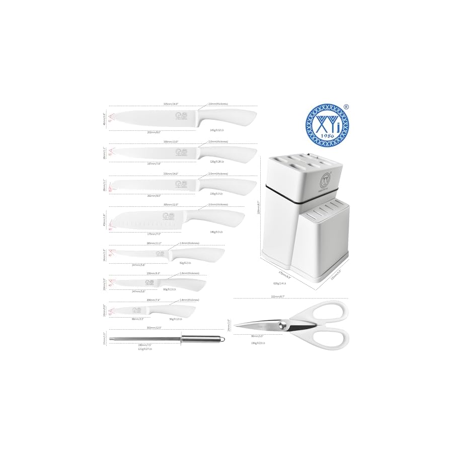 XYJ-Authentic-Since-1986Knife-Block-SetKitchen-Knives-Set-With-HolderStainless-Steel-Japanese-Chef-Knife-SetSteak-KnivesCarving-Slicing-Paring-Santoku-Bread-Knife XYJ Authentic Since 1986,Knife Block Set,Kitchen Knives Set With Holder,Stainless Steel Japanese Chef Knife Set,Steak Knives,Carving Slicing Paring Santoku Bread Knife