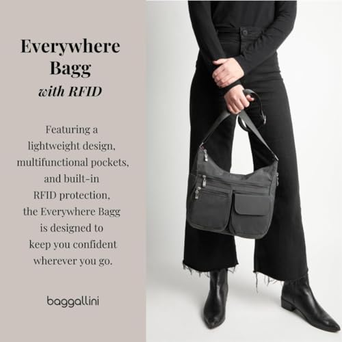 Image of Baggallini womens Everywhere Bagg Crossbody Women 11x9 Lightweight Nylon Hobo Water-resistant Travel Bag W /Rfid