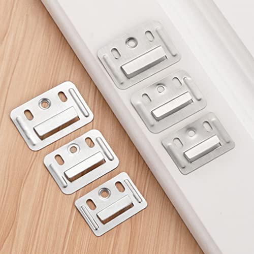 Image of DOITOOL 100PCS Wall Buckle Interlocking Hanging Bracket Furniture Clamp Z Clips for Hanging Integrated Wall Panel Fixings Stainless Steel Couch Clips Furniture Fixings Hanger Wall Panel Clips