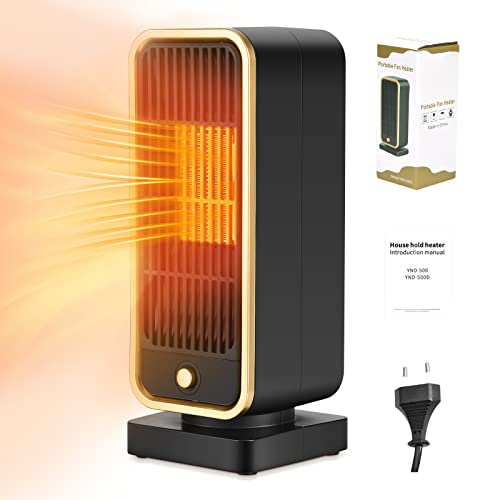 Termoventilatore Ceramico 500W - Stufetta Elettrica Con Telecomando, 3 Velocità, Protezione Surriscaldamento, Basso Consumo - Foto 5