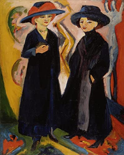 Art Tableau Deux femmes par Ernst Ludwig Kirchner image sur toile 60x90cm