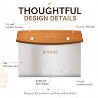 IDYOUS Bench Scraper and Dough Cutter, Stainless Steel Bread Cutter — image 6