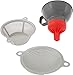 Chef's Planet Multipurpose Filter Funnel Set – Strain, Filter & Pour with Ease! Food & Oil Filtration with Pre-Filter and Fine Mesh Strainer-Wide Mouth Funnel