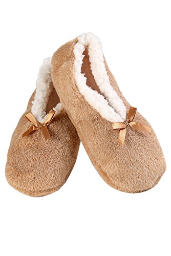 ICONOFLASH Women's Faux Mink Ballet Style Slippers with Faux Shearling Lining