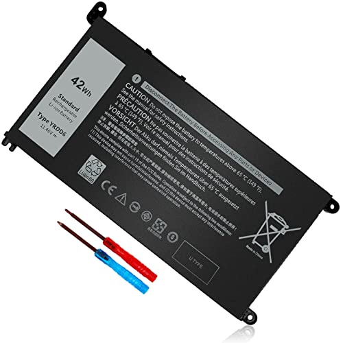 YRDD6 Laptop Battery for Dell Inspiron 15 3493 3501 3582 3583 3584 3593 3793 5480 5481 5482 5485 5491 5493 5585 5590 5591 5593 5594 5598 7586 OYRDD6 VM732 OVM732 1VX1H 01VX1H?42Wh 11.4V 3-cell?