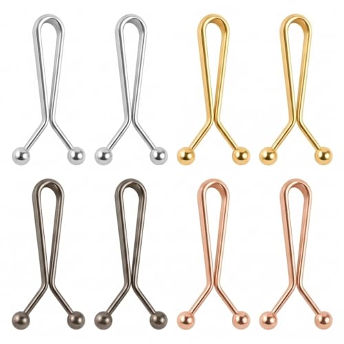 Xiansini 8 Stück Hosenbund Enger Machen Clip aus Legierung in Silber Gold Gunmetal und Roségold zum Verkleinern der Taille für Jeans Röcke und Hosen Schnelle Kleidungsanpassung ohne Nähen