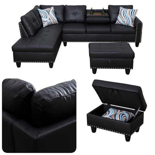 Topcomfy L-Shaped Leather Sofa