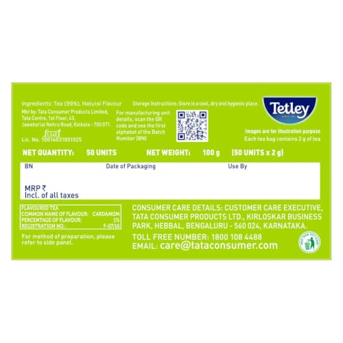 Image of Tetley | Elaichi Flavoured Chai | Black Tea | 50 Tea Bags