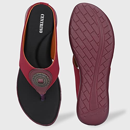 Image of Centrino Women Thong Sandals & Comfortable Ortho Care Sandal For Ladies | Fashion Wear Sandal & Chappal | Soft Cushioned for More comfort (2854)
