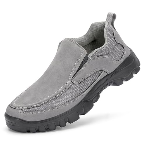 Men Genuine Leather Breathable Arch Support Loafers Soft Comfortable Slip On Business Dress Shoes Daily Non-Slip Driving Walking Shoes