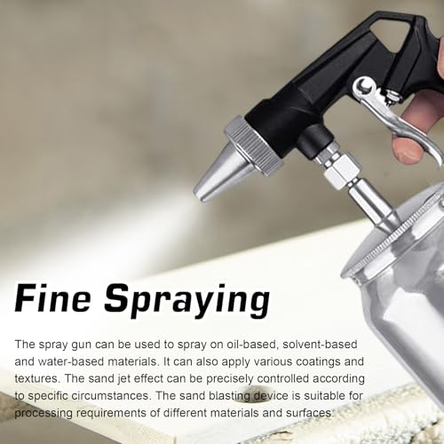 Goedch Capacità Vaso Di Alluminio Pistola Sabbiatura: Pressione Di Esercizio 6,5 – 8 Bar Pistola Sabbiatrice Ad Aria Compressa, Soffiatore Di Sabbia Con Serbatoio Di Sabbia Da 1 L Per Lucidare - 6