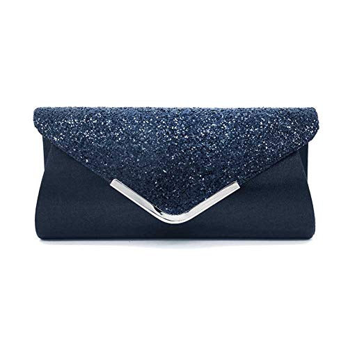 Kalaien Envelope Clutch Purses For Women Glitter Evening Bag Handbags For Wedding And Party (Navy Blue) #TOP6
