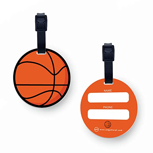 SetGo Sports Round Basketball Name Tag, Plastic Backpack