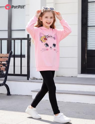 Image of PATPAT Girls 2 Piece Outfits Long Sleeve Hoodie and Leggings Clothing Set Outfits for Girls 4-12Y Fall /Winter Outfits