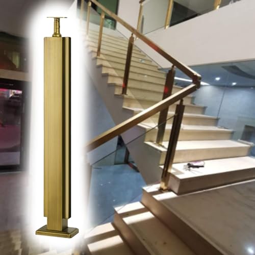 Sistema de pasamanos con poste dorado de alta resistencia y 130 cm de altura 2