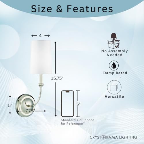 Image of Crystorama Libby Langdon Sylvan 4.75'' Polished Nickel Sconce