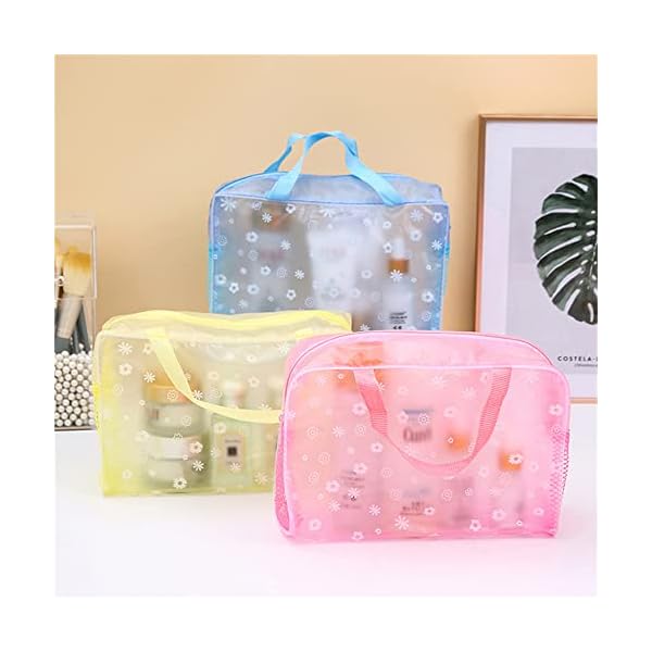 FLY CHOICE Bolsa organizadora de viagem transparente com zíper para maquiagem, cosméticos, necessários, necessários, necessaires (amarelo) - Image 7