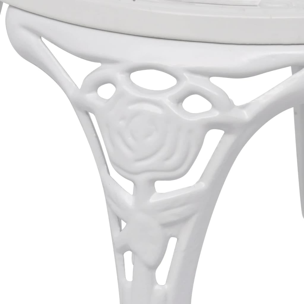 Set di 3 mobili da giardino in alluminio pressofuso, colore bianco, per giardini, terrazze e balconi