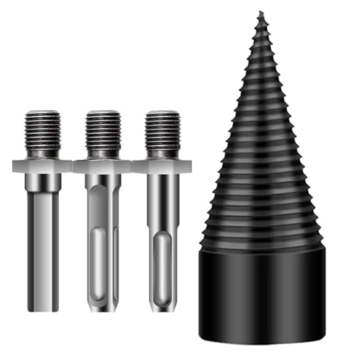 Log Splitter Drill Bit Set with 3 Attachments