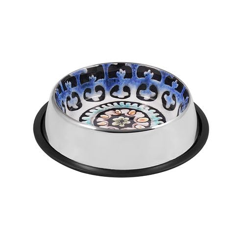 Love For Pets Minakari Bonanza Color Dog Bowl Stainless Steel with a Rubber Antiskid Ring Bowl for Adult Dogs, Puppies, Cats, Stainless Steel with Rubber (Bowl 1.80L (64 oz)) (B0CGDQJRCK) Amazon Price History, Amazon Price Tracker
