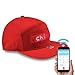 Cavestoff LED Smart Cap, Handy APP gesteuerte Anzeige Nachricht Bildschirm Hut Hip Hop Kappe Bluetooth Einstellbare Flat Peak Cool Hut für Party Club Gr. M, rot