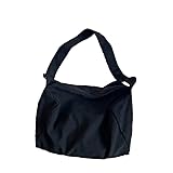 [TY企画] キャンバス トート ショルダー エコ マザーズ 肩がけ バッグ 無地 白 黒 (スクエアブラック)