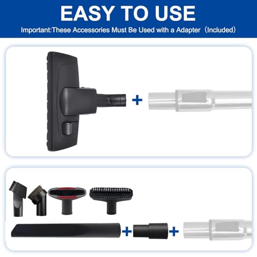 Image of Alrens Vacuum Attachments for Miele Vacuum C1 C2 C3 S2 S4 S5 S6 S8 Series | Includes Vacuum Brush Head, HorseHair Dust Brush, Crevice Tool and More, Ideal for Carpets, Hard Floor & Car Detailing