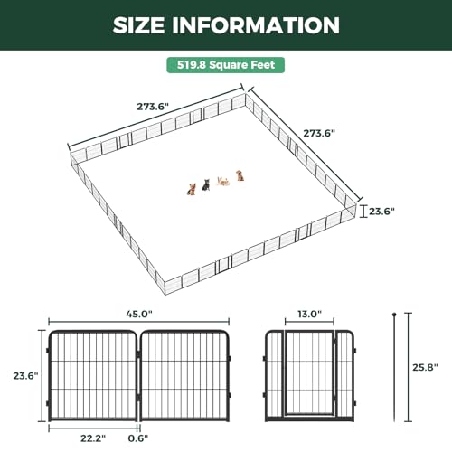 Image of FXW Instant Dog Playpen, RV Camping, Outdoor & Yard, 24 inch H, 48 Panels | Portable, Easy setup, Heavy-duty, DIY layouts, For Puppies & Small Dogs, Patented