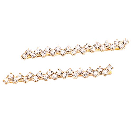 Pinces à cheveux en cristal Rosemarie Collections dorées de 5,7 cm