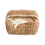 Design Confort Câlin : Dotée de parois hautes et d'un système de support distinctif pour la tête et les pattes, cette maison pour chat un confort inégalé aux félins préférant les positions en boule, améliorant leur relaxation pendant le sommeil lors des journées fraîches. Son architecture bloque les courants d'air et crée un espace douillet, idéal pour un sommeil réparateur, tout en maintenant la chaleur naturelle du chat pour des siestes apaisantes.