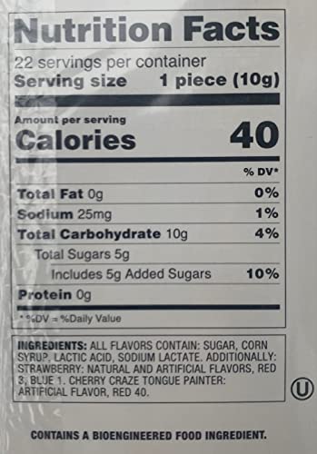 Ring Pop Valentine's Exchange Kit, 22 Individually Wrapped Cherry Craze and Strawberry Flavored Ring Pops, 7.7 OZ